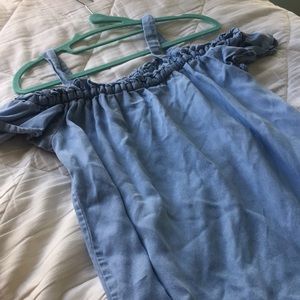 Off-the-Shoulder Denim Dress